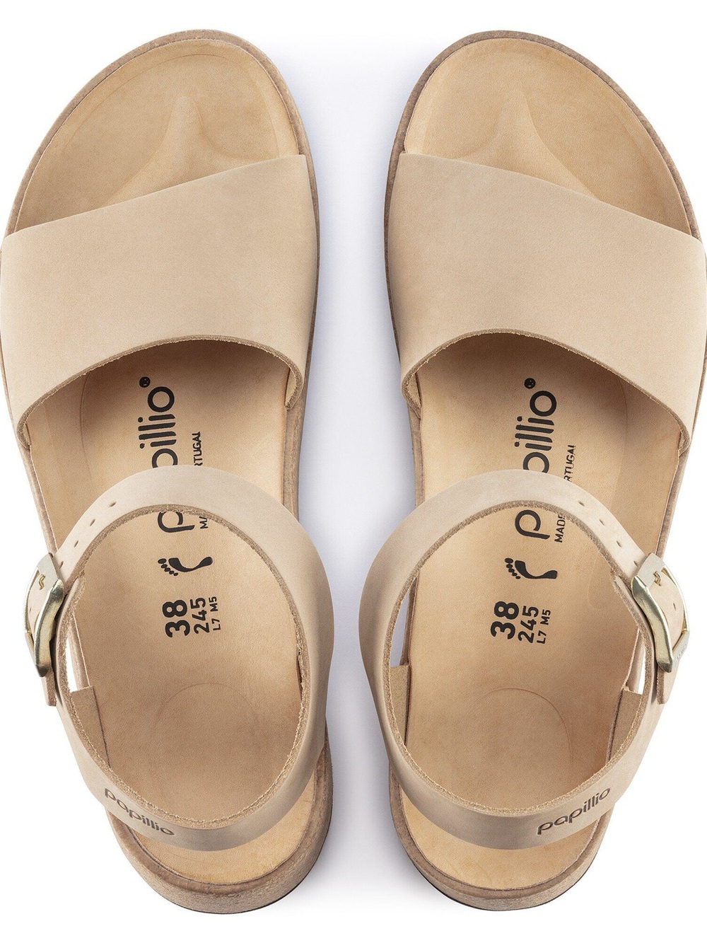 Birkenstock Beige/Tan Cork Platform Sandals - Picture 2 of 6